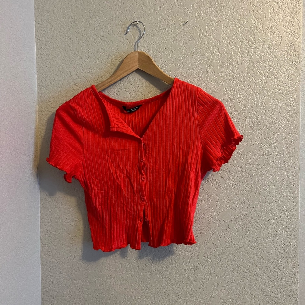 Button Down Crop Top
